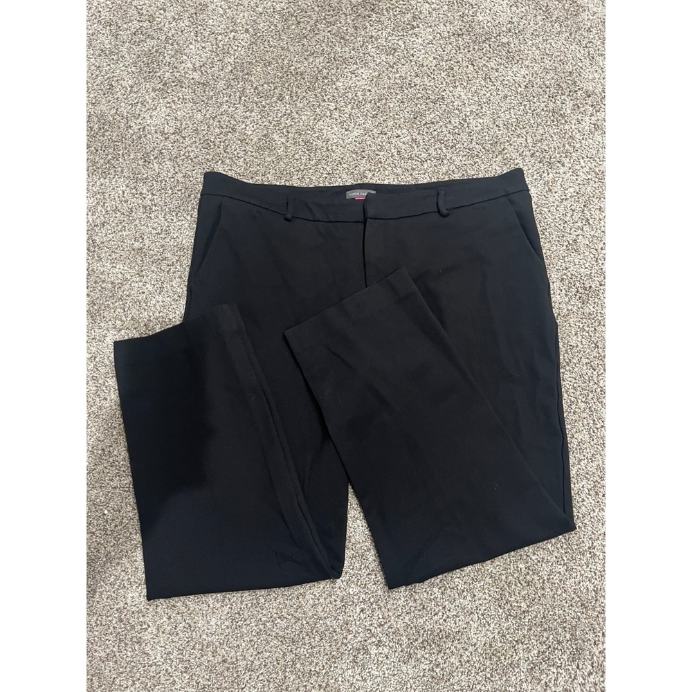 Vince Camuto Womens Black Straight Leg Dress Pants Trousers Size 14 Professional